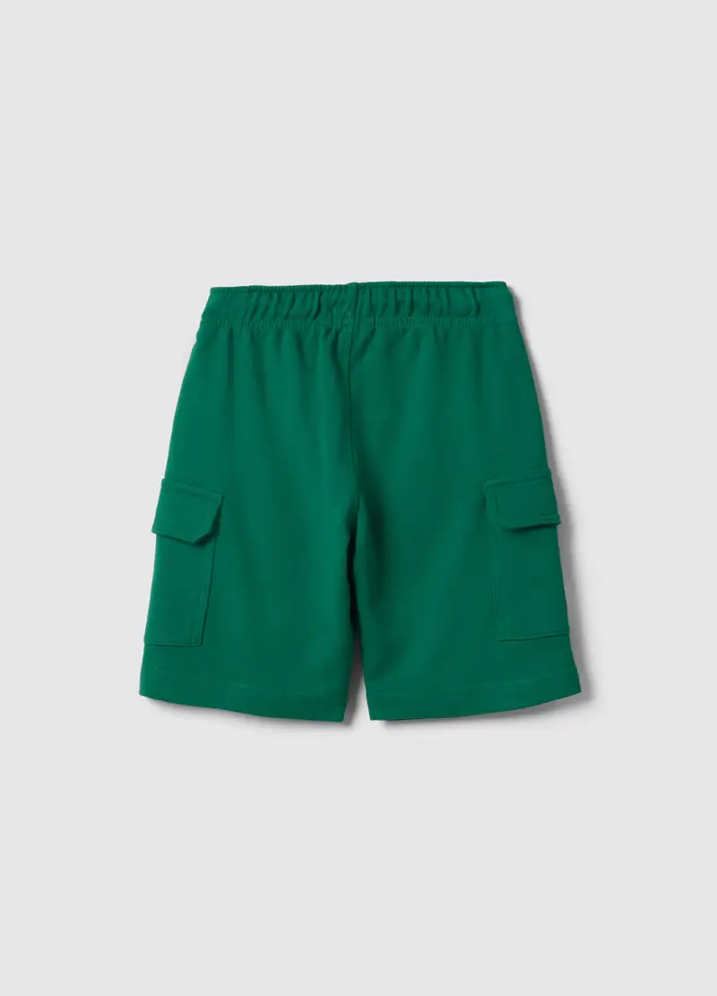 Pantaloncini Verdi In Puro Cotone, Bambino, Verde miniatura 2