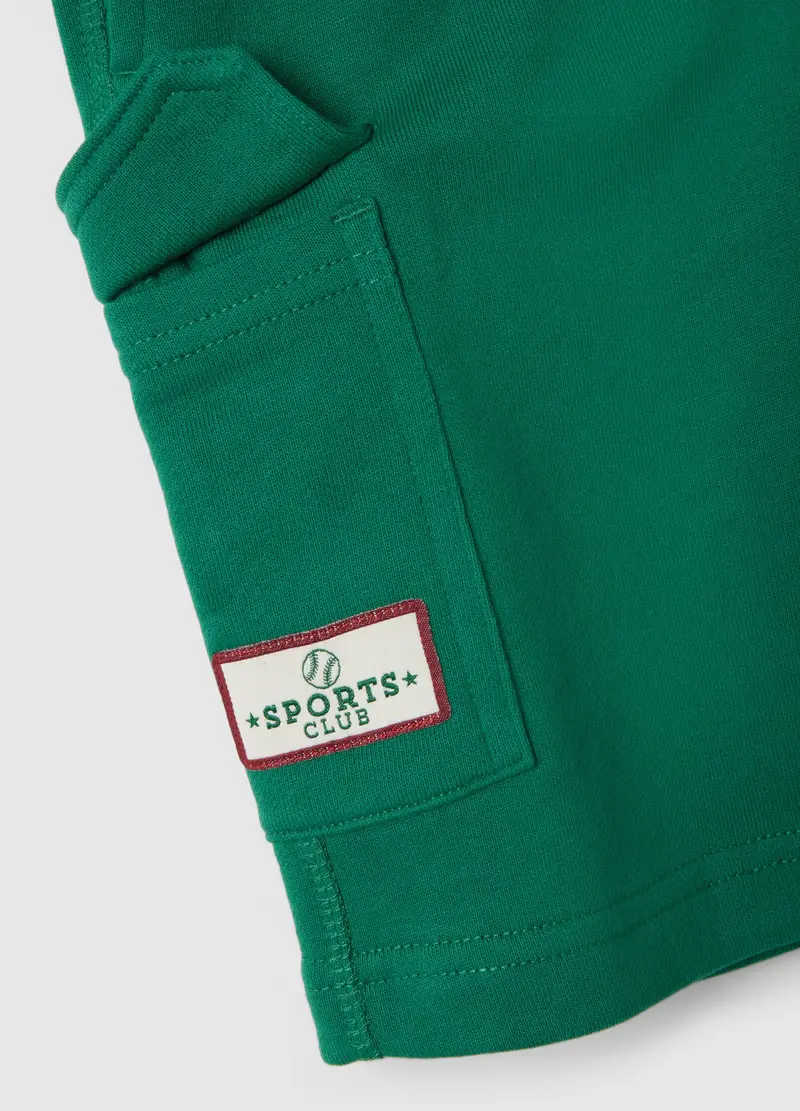 Pantaloncini Verdi In Puro Cotone, Bambino, Verde miniatura 3