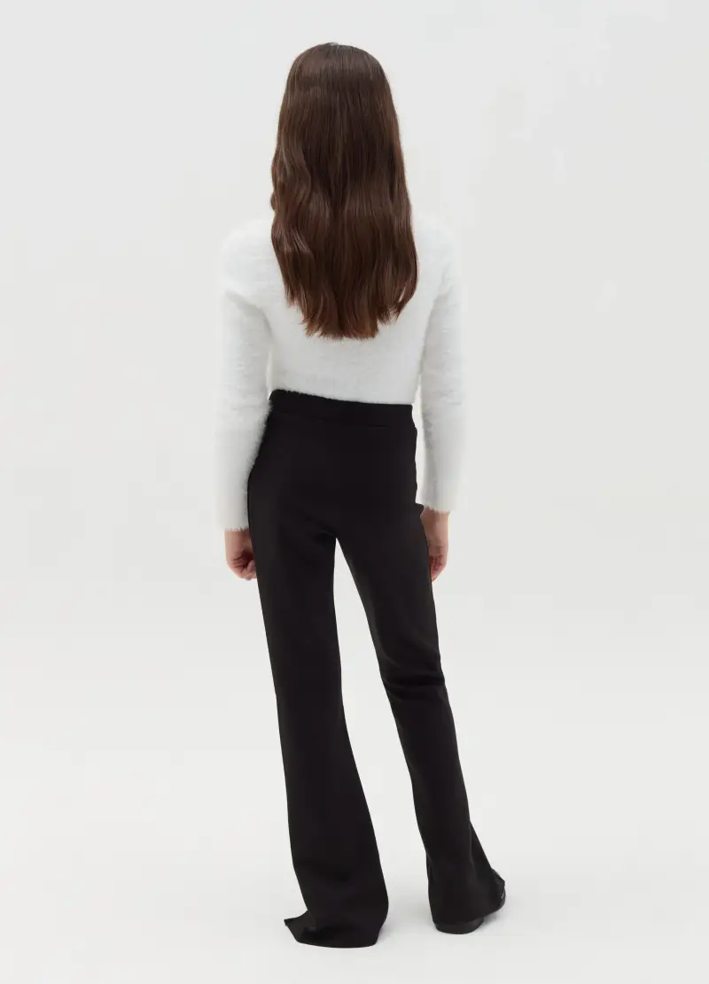 Pantalone Flare Fit Con Spacchetti, Bambina, Nero miniatura 3
