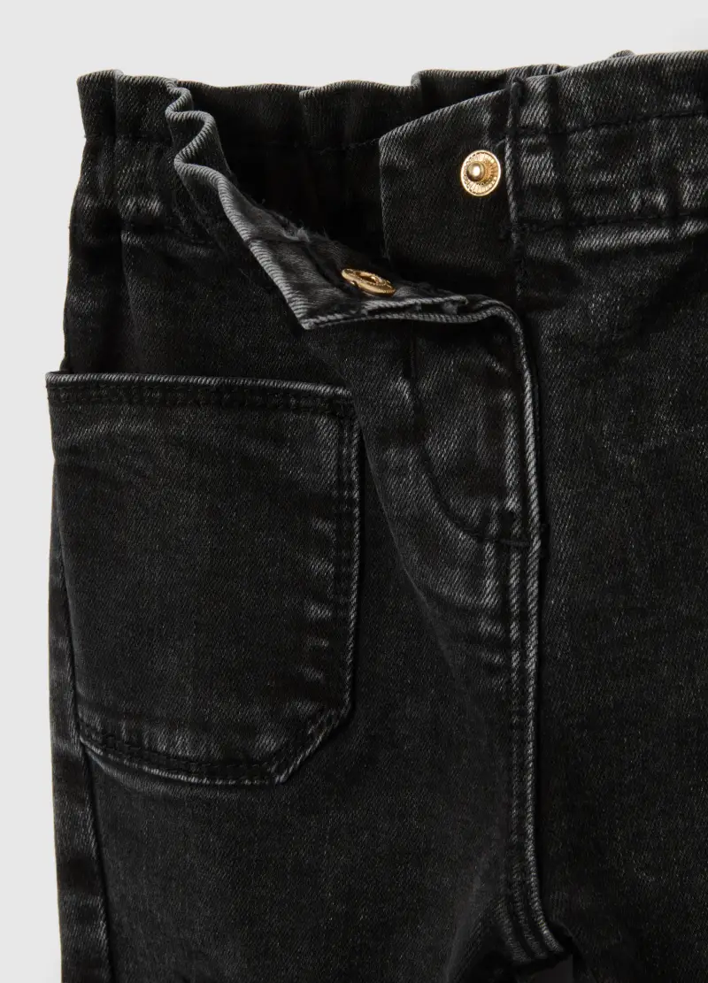 Pantaloni Baggy Da Bambina In Cotone Neri Con Ricami Minnie, Multicolor miniatura 3