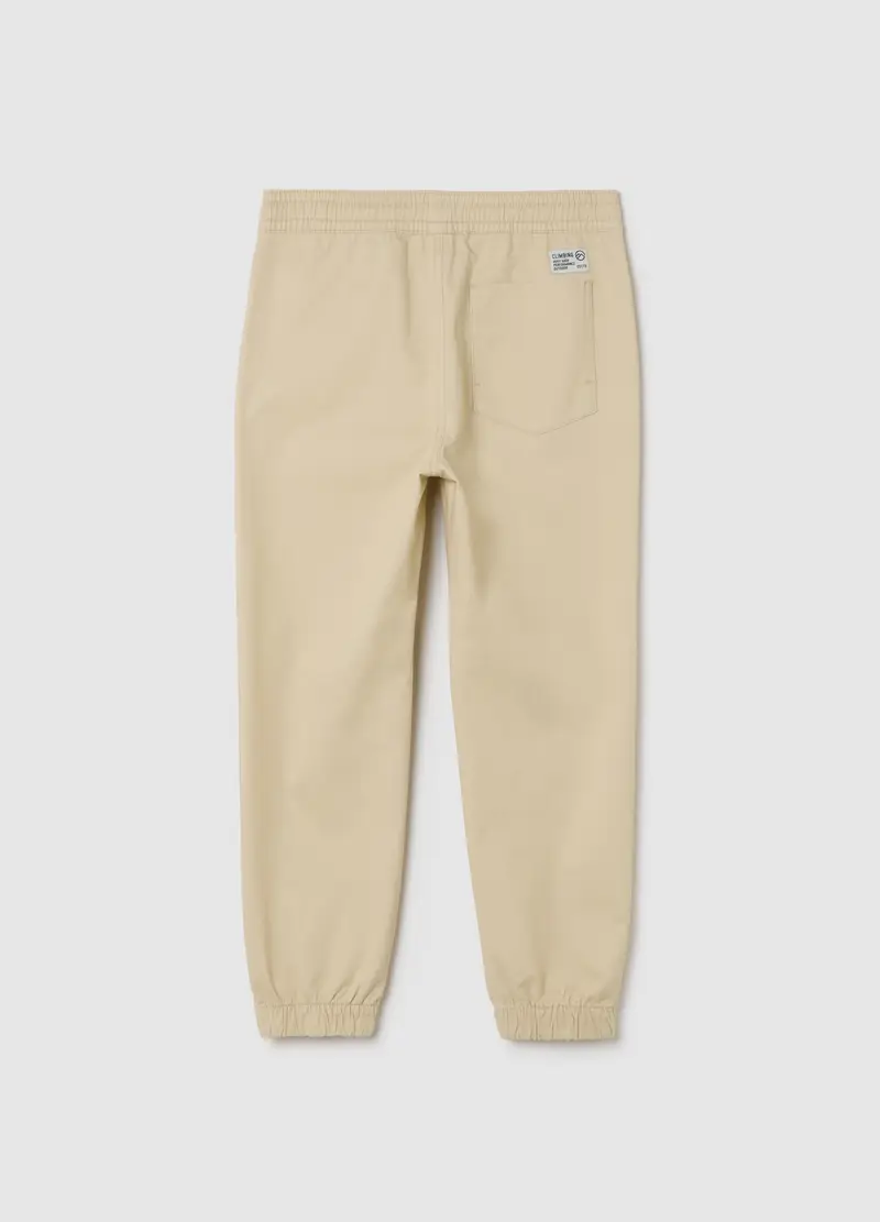Pantaloni Beige In Cotone Elasticizzato, Bambino, Marrone miniatura 2