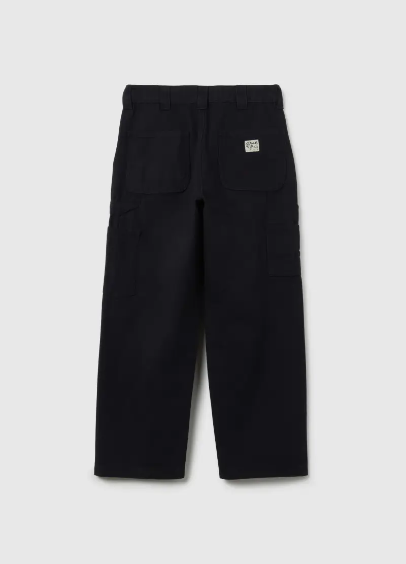 Pantaloni Blu Chino Da Ragazzo In Puro Cotone Regular Fit, Bambino, Blu miniatura 2