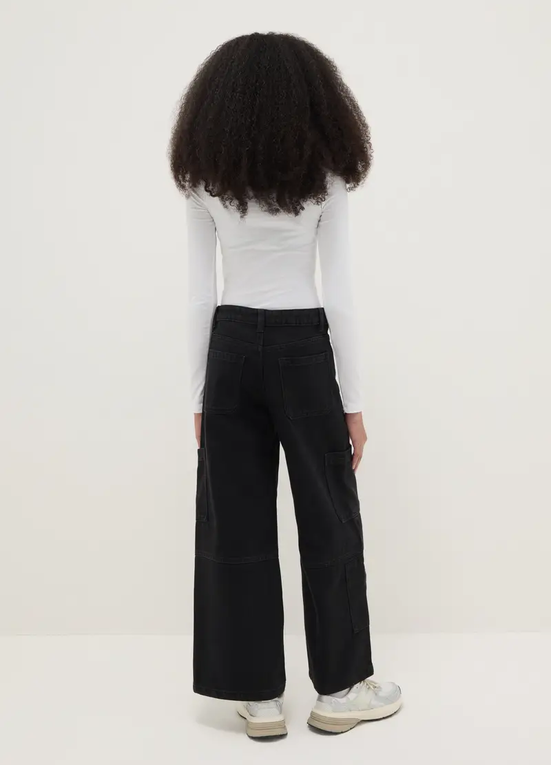 OVS KIDS Pantaloni cargo Bambina Nero 4080246 miniatura 2