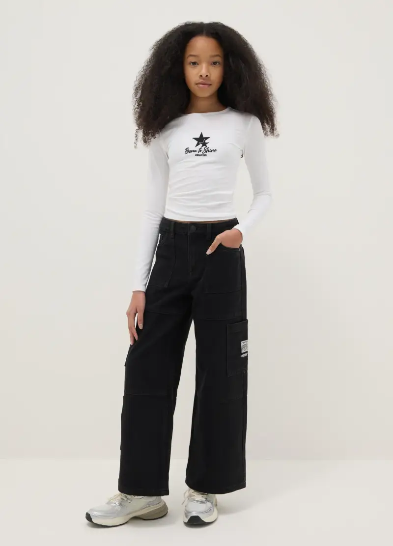 OVS KIDS Pantaloni cargo Ragazza Nero 4080246