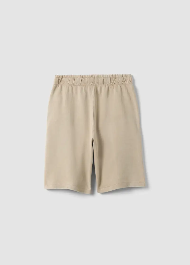 Pantaloni Corti In Puro Cotone Beige Da Ragazzo Comfort Fit, Bambino, Beige miniatura 2
