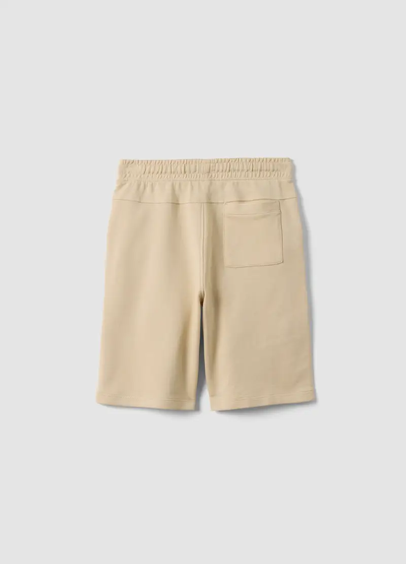 Pantaloni Corti In Puro Cotone Beige Da Ragazzo Comfort Fit, Bambino, Beige miniatura 2