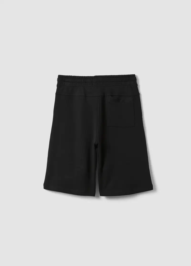 Pantaloni Corti In Puro Cotone Nero Da Ragazzo Comfort Fit, Bambino, Nero miniatura 2