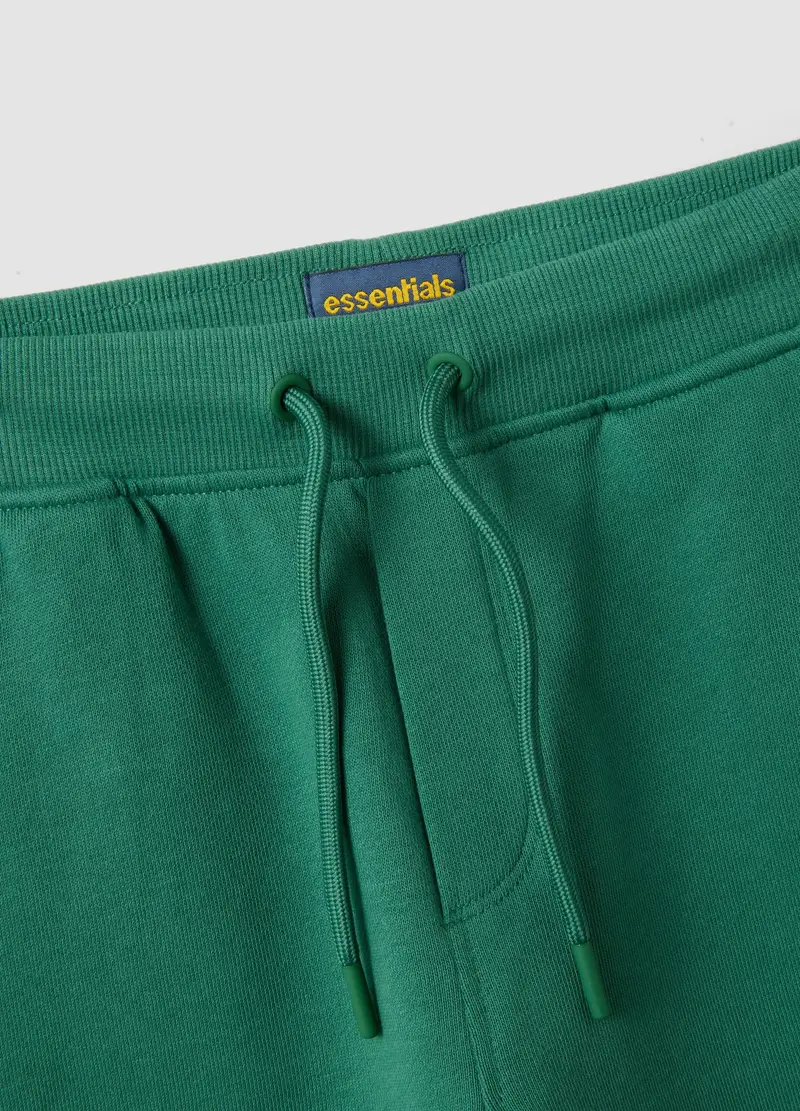 Pantaloni Corti In Puro Cotone Verde Da Bambino Slim Fit, Verde miniatura 3