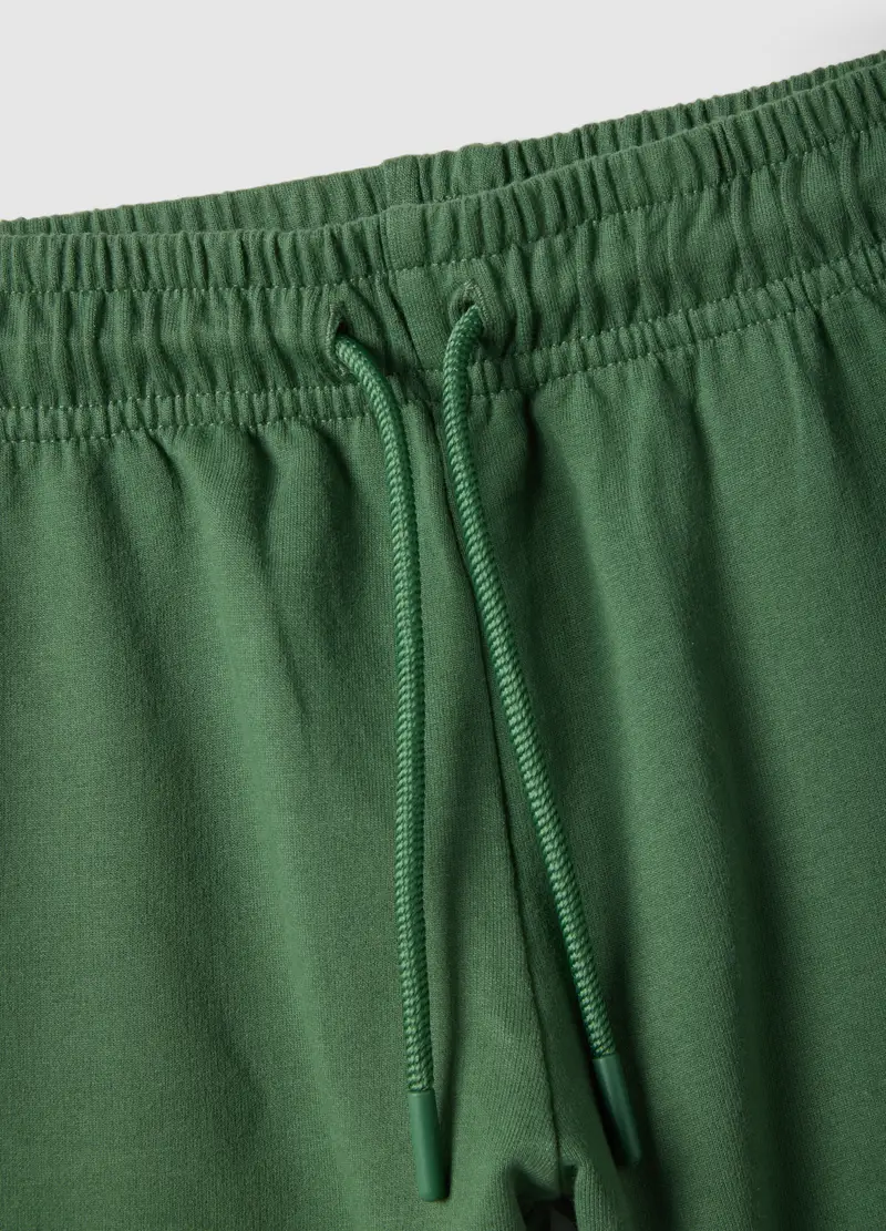 Pantaloni Corti In Puro Cotone Verde Regular Fit Per Bambino, Verde miniatura 3
