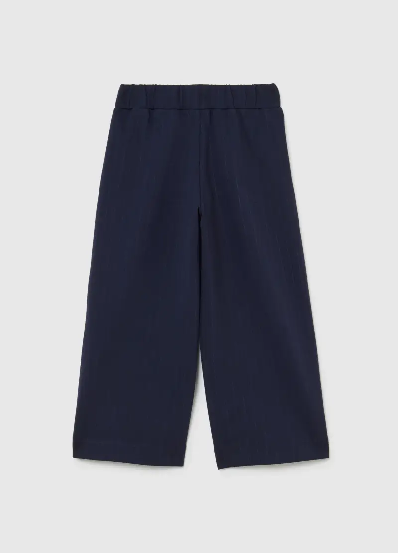 Pantaloni Culotte Da Bambina Blu Wide Leg, Blu miniatura 2