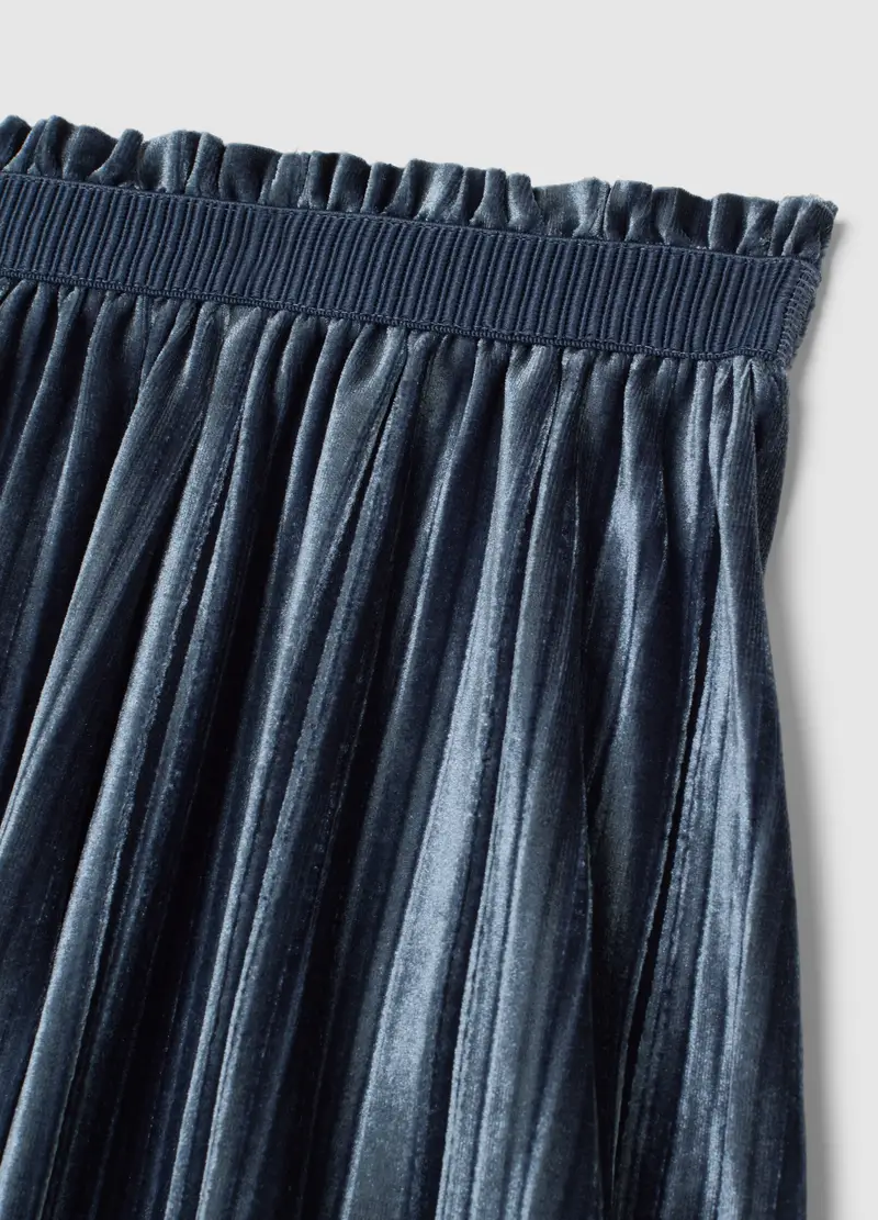 Pantaloni Culotte Da Bambina In Velour Blu Regular Fit, Blu miniatura 2