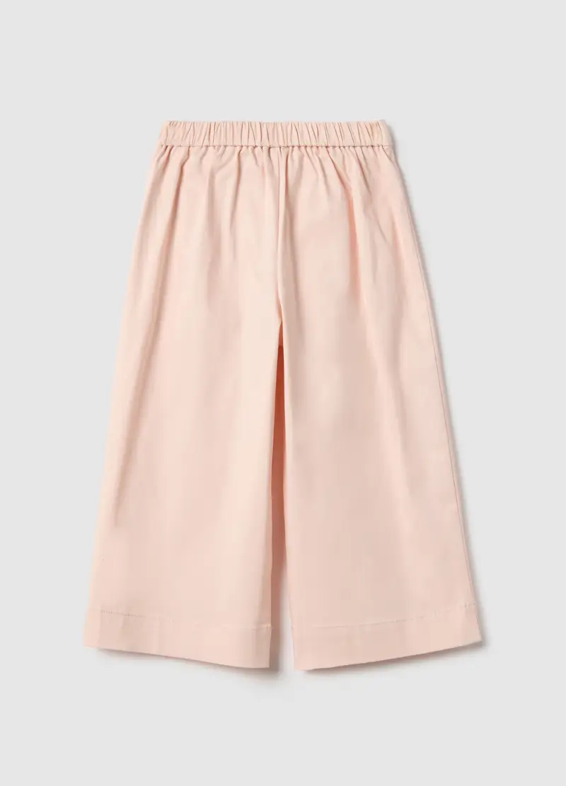 Pantaloni Culotte In Cotone Elasticizzato Rosa Da Bambina Regular Fit, Rosa miniatura 2