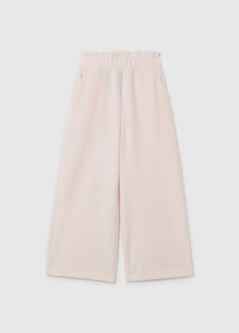 Pantaloni Da Bambina In Cotone Rosa Culotte, Rosa