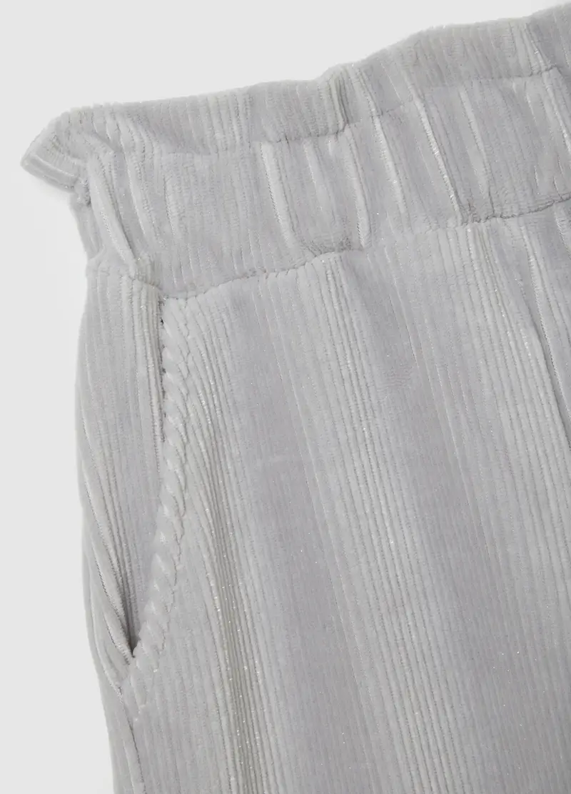 Pantaloni Da Bambina In Misto Cotone Grigio Culotte, Grigio miniatura 3