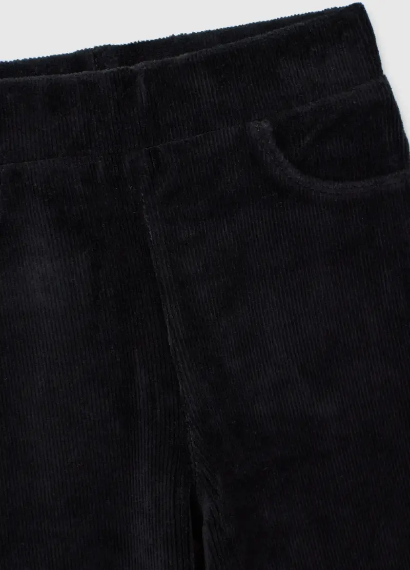 Pantaloni Da Bambina In Misto Cotone Nero Flare, Nero miniatura 3