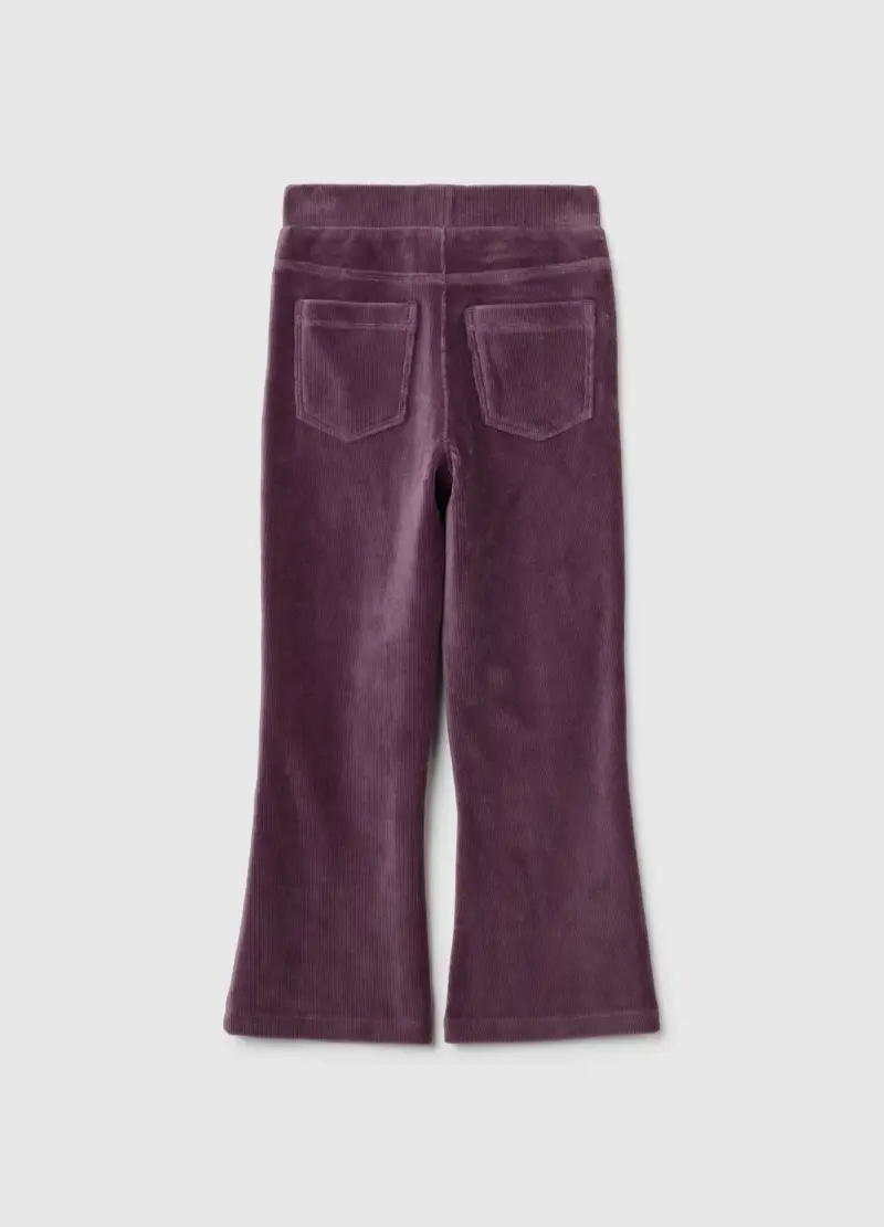 Pantaloni Da Bambina In Misto Cotone Viola Flare, Viola miniatura 2