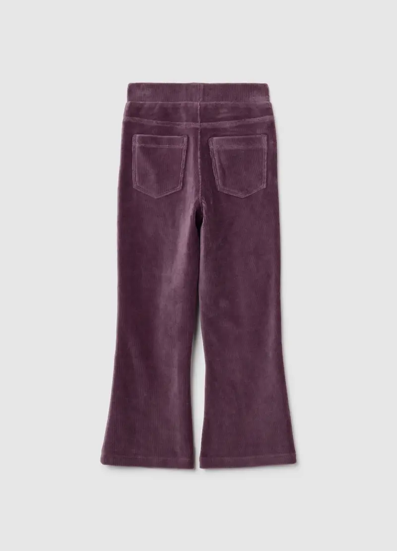 Pantaloni Da Bambina In Misto Cotone Viola Flare, Viola miniatura 2