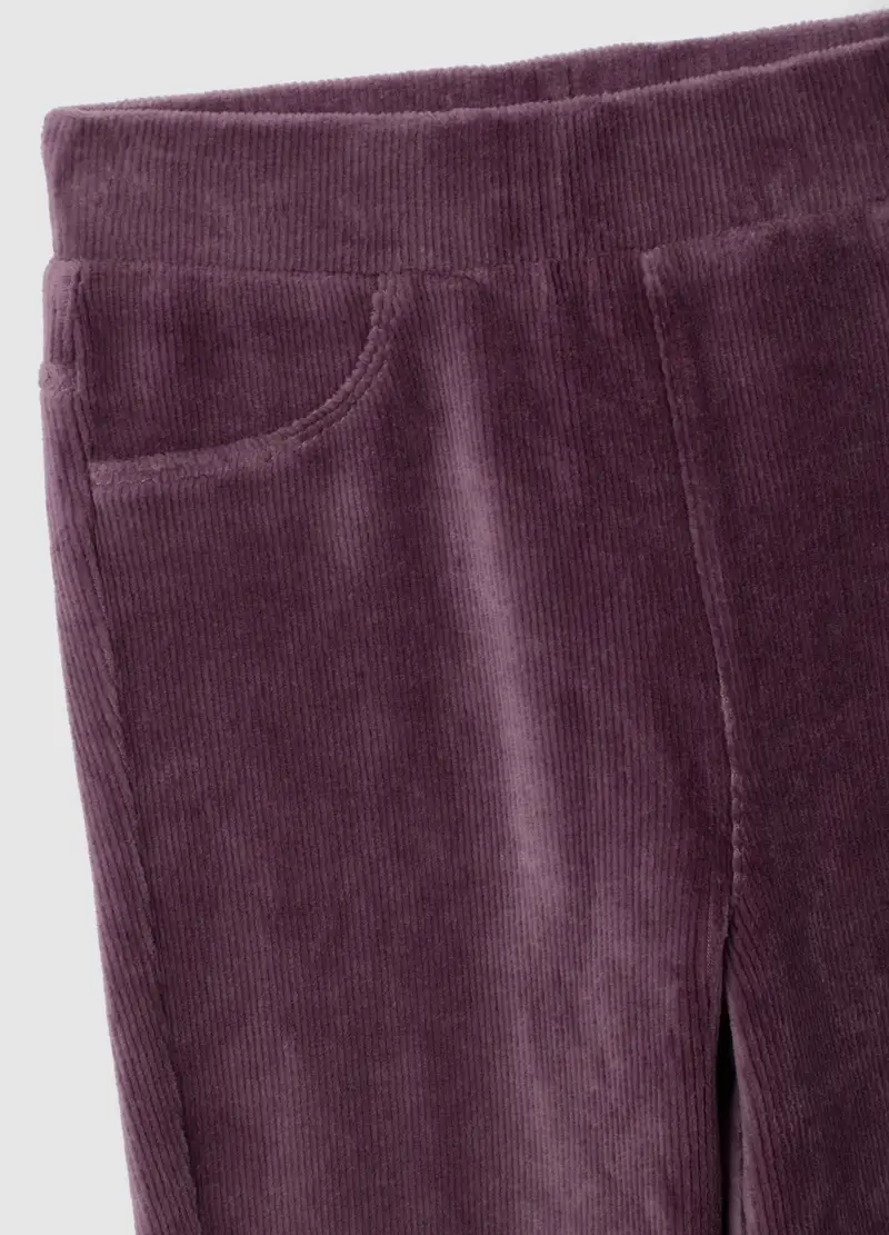Pantaloni Da Bambina In Misto Cotone Viola Flare, Viola miniatura 3