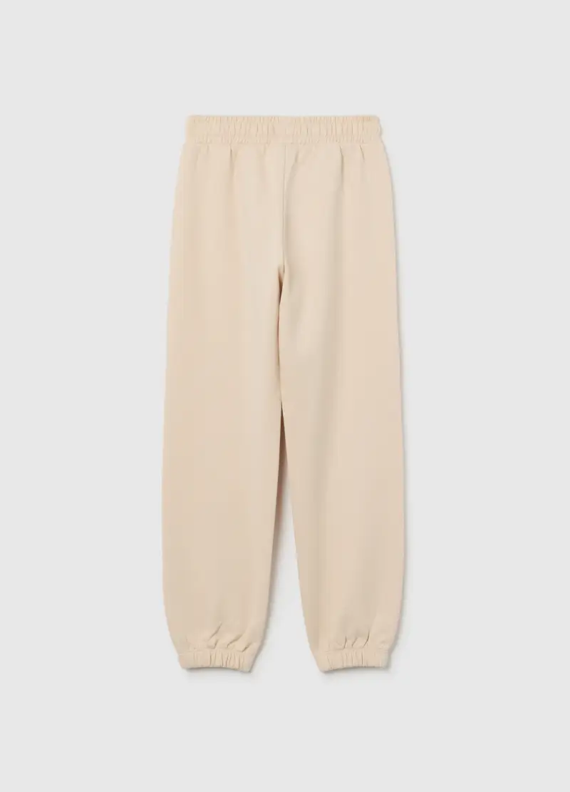 Pantaloni Da Bambina In Puro Cotone Beige Regular Fit, Beige miniatura 2