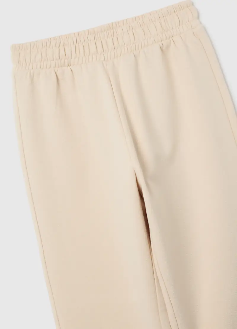 Pantaloni Da Bambina In Puro Cotone Beige Regular Fit, Beige miniatura 3