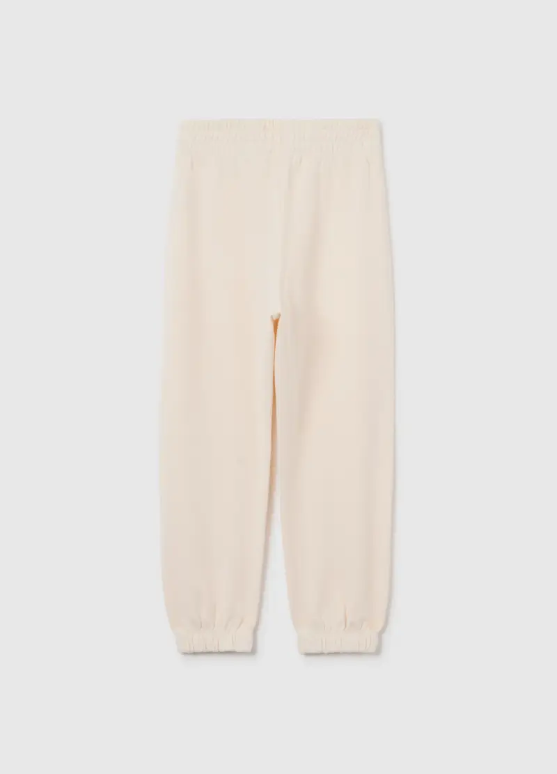 Pantaloni Da Bambina In Puro Cotone Beige Regular Fit, Beige miniatura 2