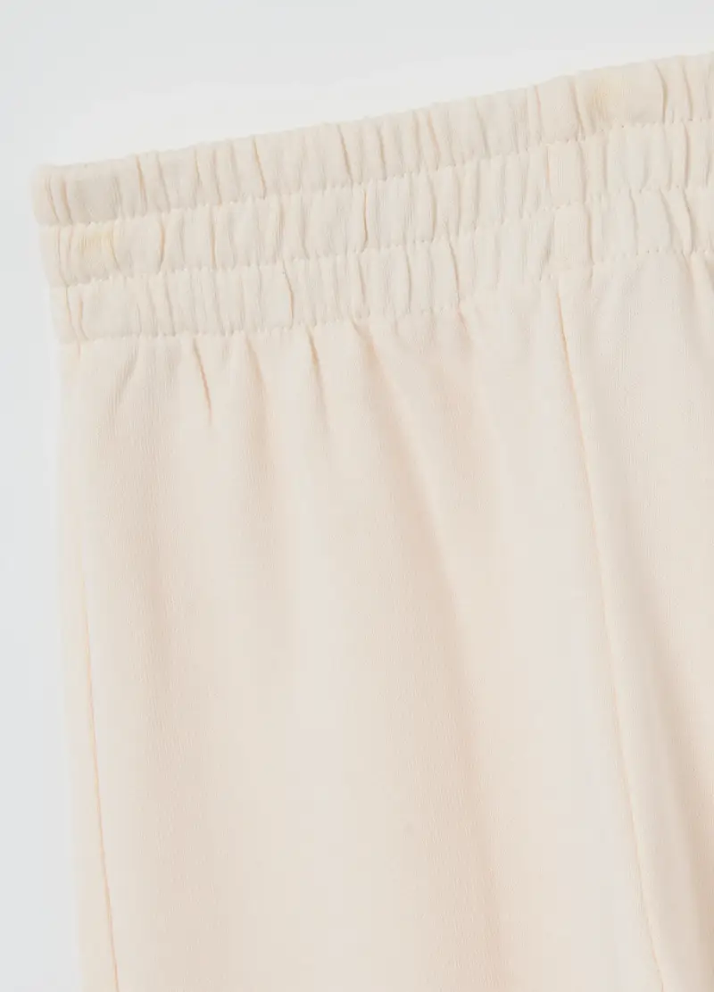 Pantaloni Da Bambina In Puro Cotone Beige Regular Fit, Beige miniatura 3