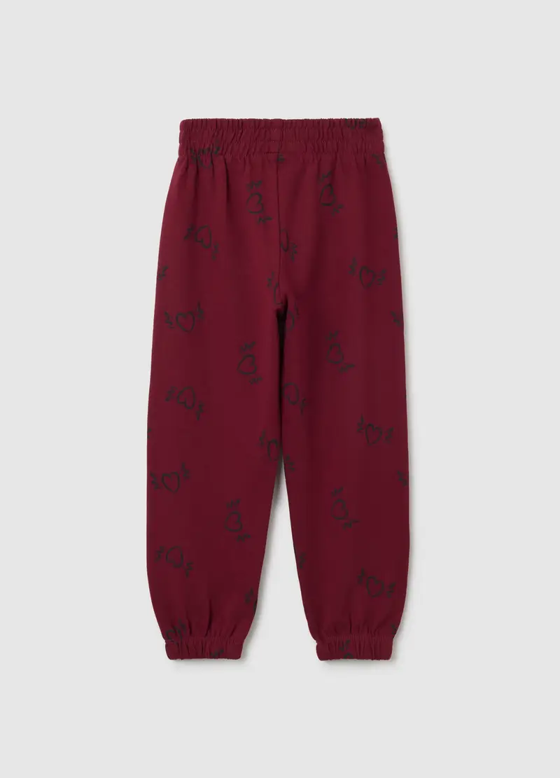 Pantaloni Da Bambina In Puro Cotone Rossi Regular Fit, Rosso miniatura 2