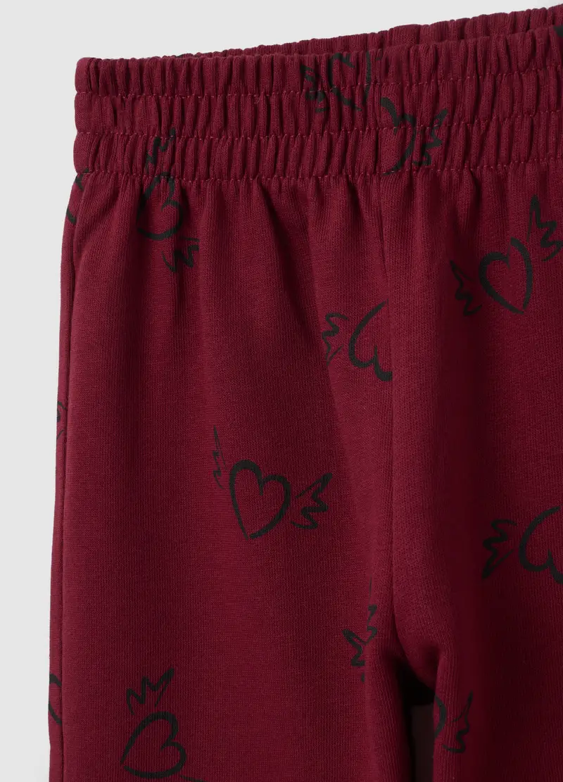 Pantaloni Da Bambina In Puro Cotone Rossi Regular Fit, Rosso miniatura 3