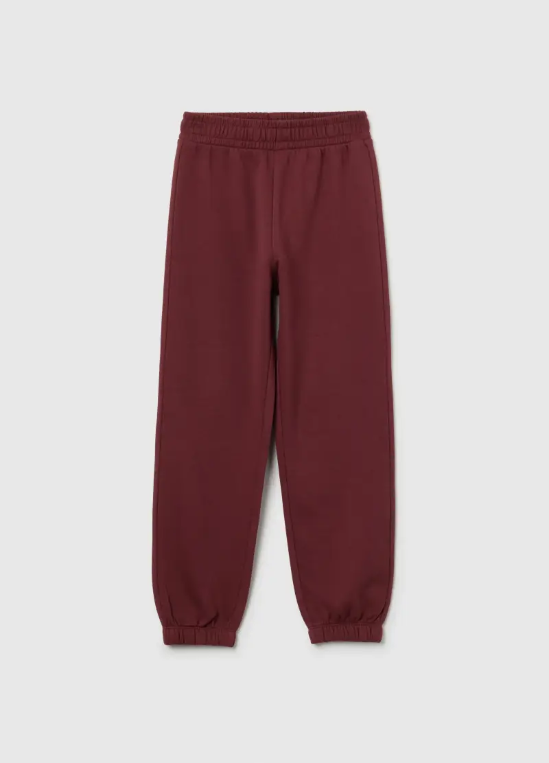 Pantaloni Da Bambina In Puro Cotone Rossi Regular Fit, Rosso