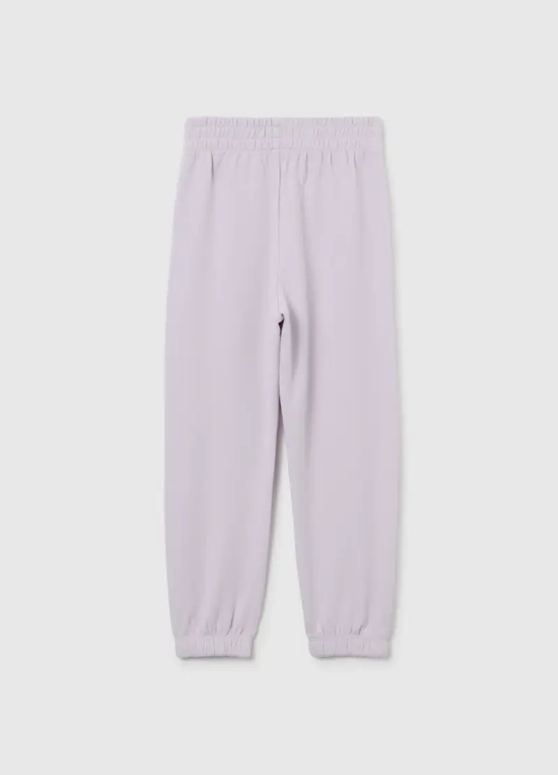 Pantaloni Da Bambina In Puro Cotone Viola Regular Fit, Viola miniatura 2