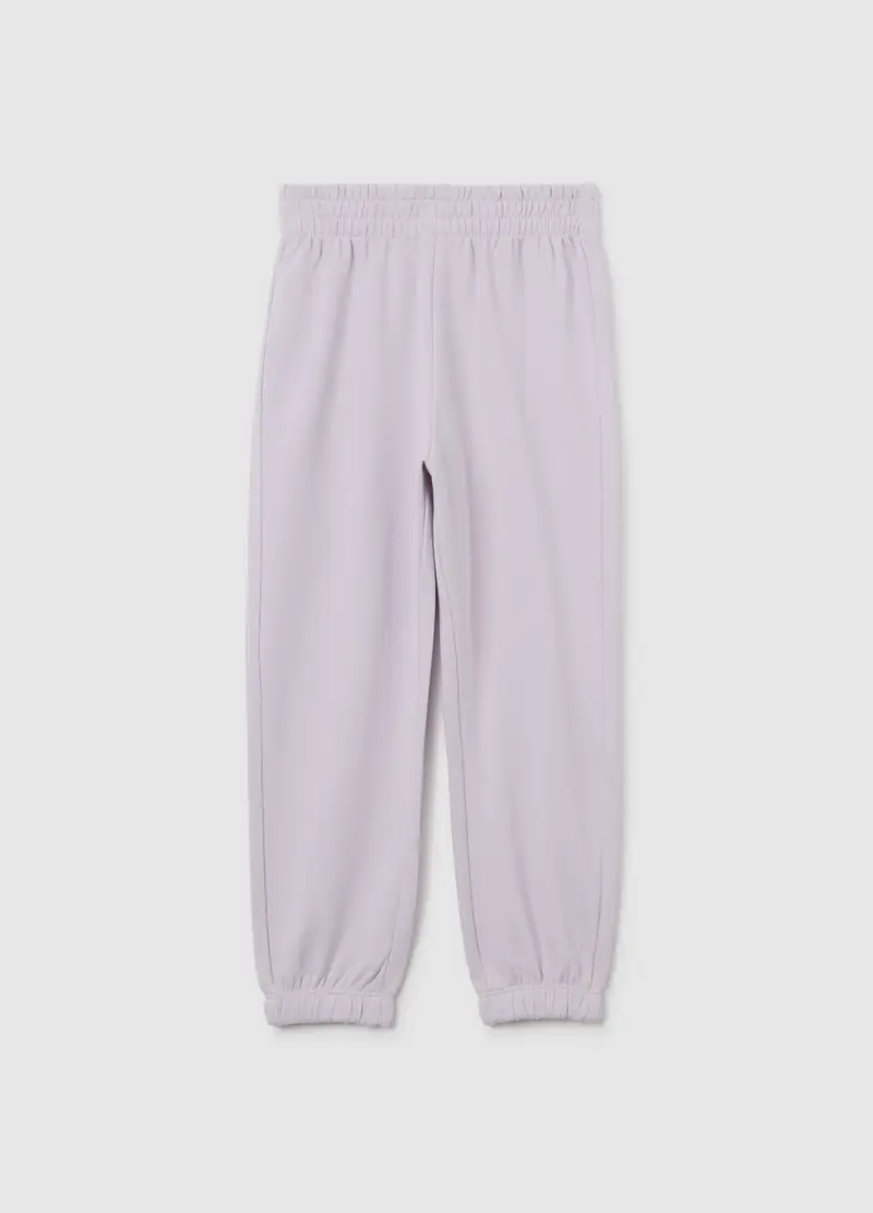 Pantaloni Da Bambina In Puro Cotone Viola Regular Fit, Viola