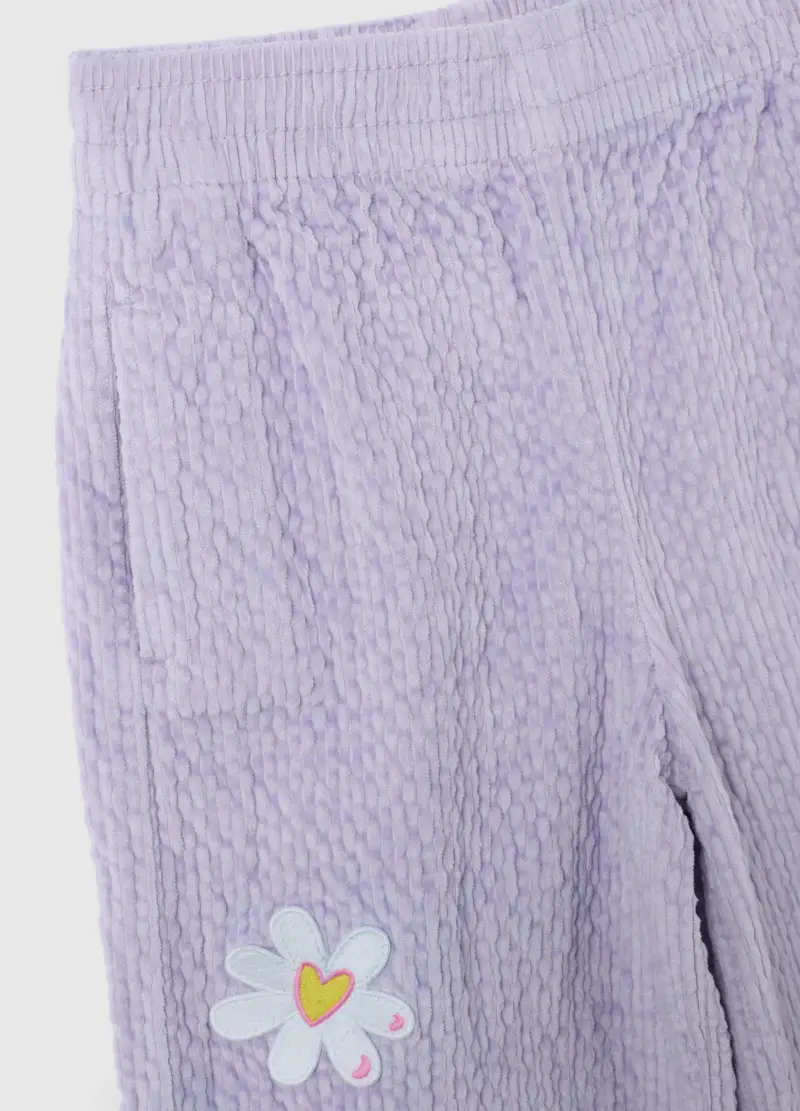 Pantaloni Da Bambina Viola Wide Leg, Viola miniatura 3