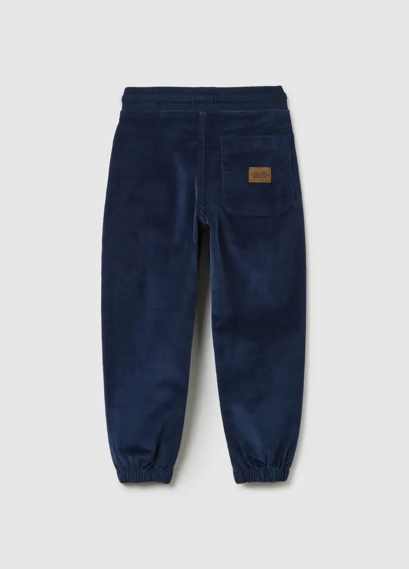 Pantaloni Da Bambino In Cotone E Velluto A Coste Blu, Blu miniatura 2