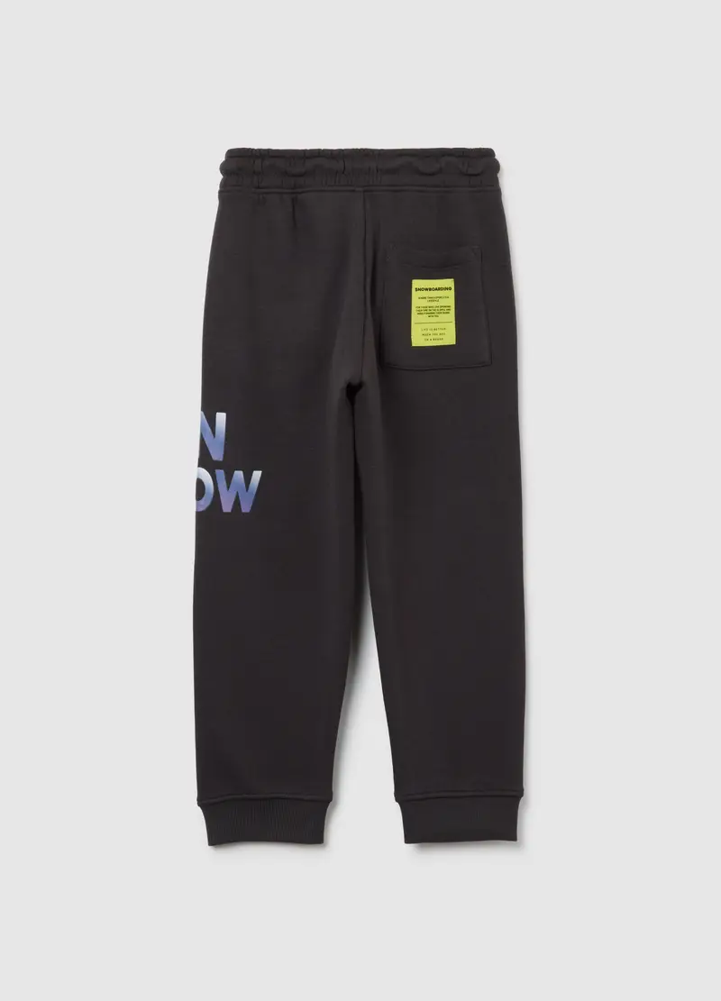 Pantaloni Da Bambino In Misto Cotone Nero Regular Fit, Nero miniatura 2