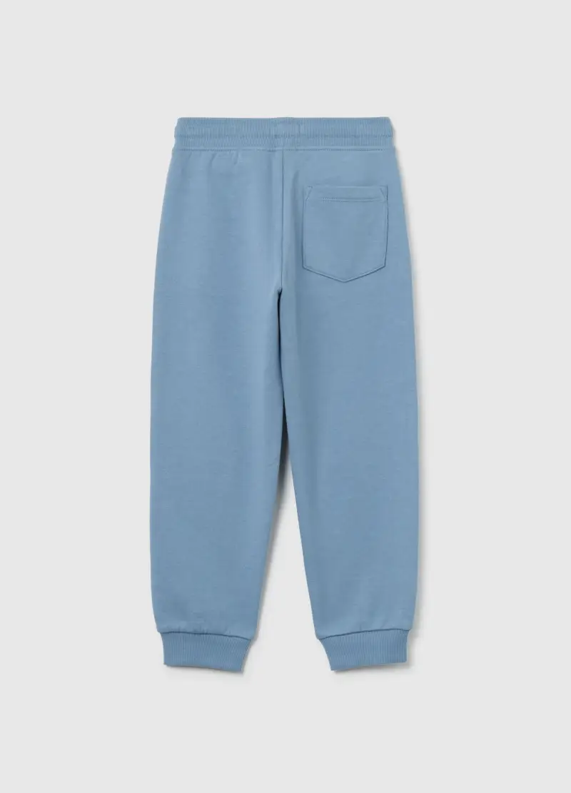 Pantaloni Da Bambino In Puro Cotone Azzurri Regular Fit, Azzurro miniatura 2