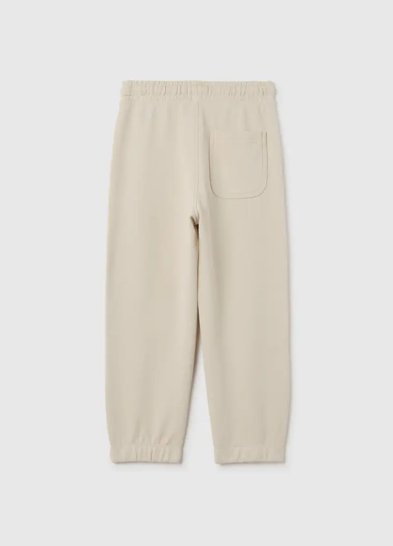 Pantaloni Da Bambino In Puro Cotone Beige Regular Fit, Beige miniatura 2