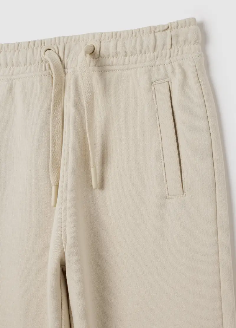 Pantaloni Da Bambino In Puro Cotone Beige Regular Fit, Beige miniatura 3