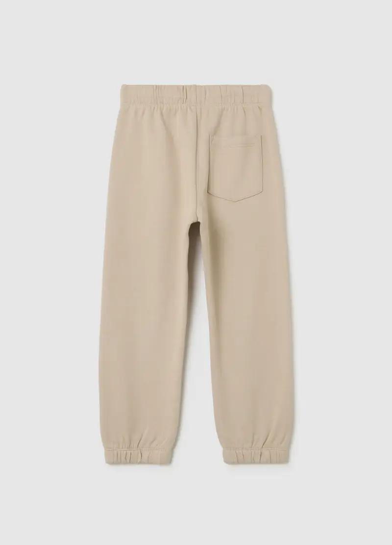 Pantaloni Da Bambino In Puro Cotone Beige Regular Fit, Beige miniatura 2