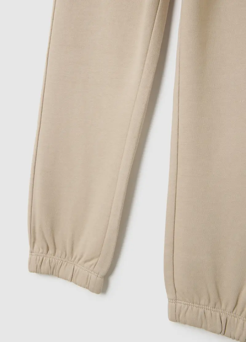 Pantaloni Da Bambino In Puro Cotone Beige Regular Fit, Beige miniatura 3
