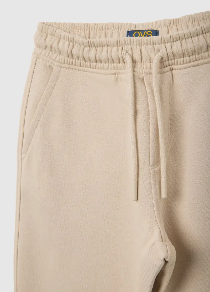 Pantaloni Da Bambino In Puro Cotone Beige Regular Fit, Beige miniatura 3