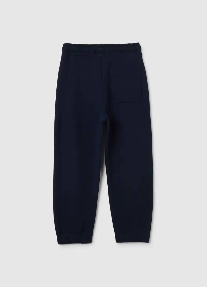 Pantaloni Da Bambino In Puro Cotone Blu Regular Fit, Blu miniatura 2