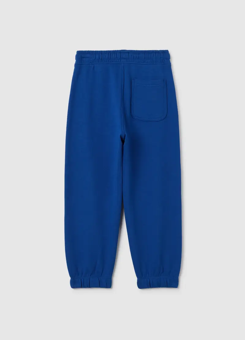 Pantaloni Da Bambino In Puro Cotone Blu Regular Fit, Blu miniatura 2