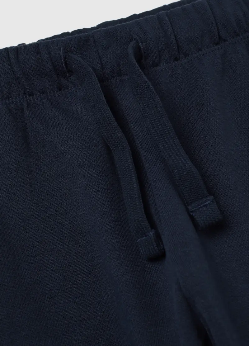 Pantaloni Da Bambino In Puro Cotone Blu Regular Fit, Blu miniatura 3