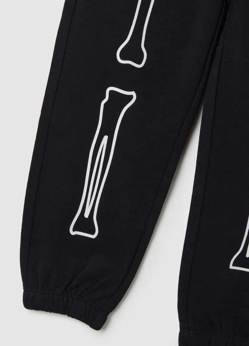 Pantaloni Da Bambino In Puro Cotone Nero Regular Fit, Nero miniatura 3