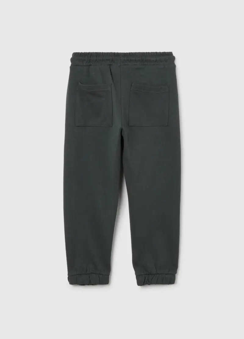 Pantaloni Da Bambino In Puro Cotone Nero Vestibilità Over, Nero miniatura 2