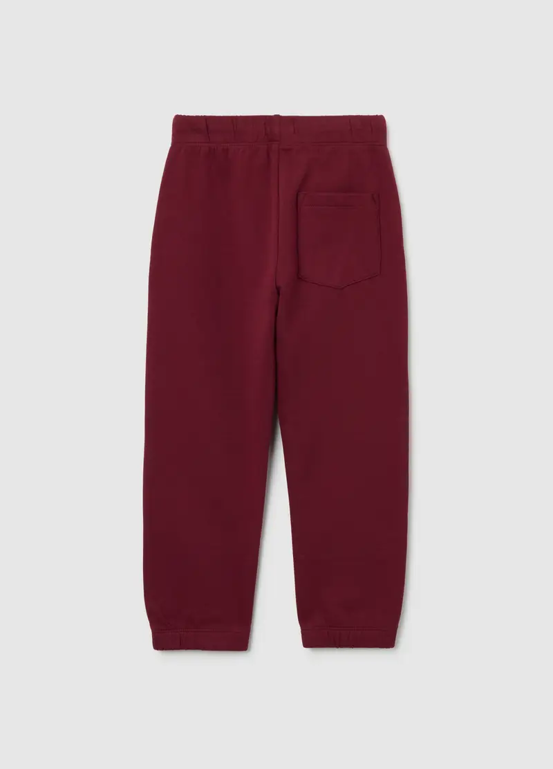 Pantaloni Da Bambino In Puro Cotone Rosso Regular Fit, Rosso miniatura 2