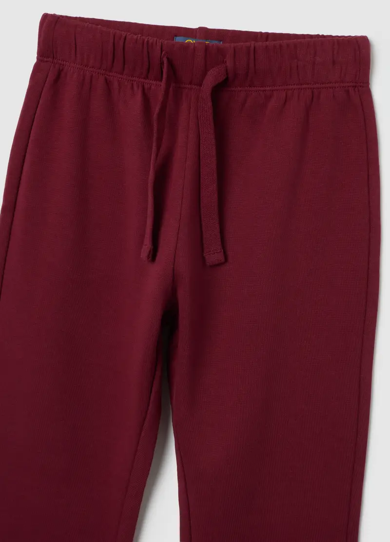 Pantaloni Da Bambino In Puro Cotone Rosso Regular Fit, Rosso miniatura 3