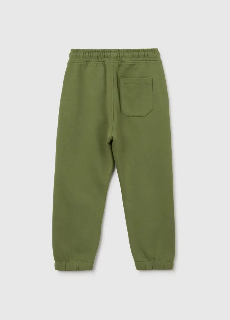 Pantaloni Da Bambino In Puro Cotone Verde Regular Fit, Verde miniatura 2