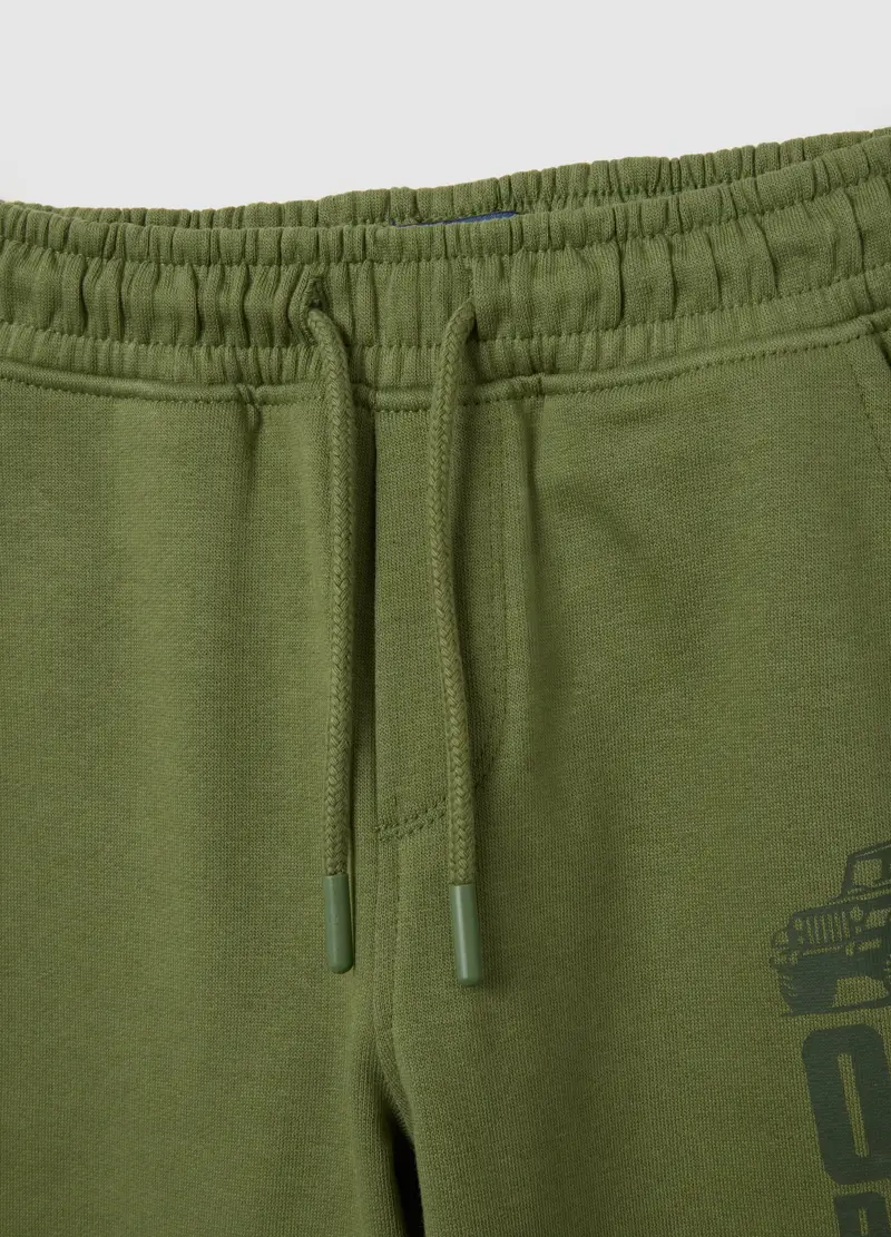 Pantaloni Da Bambino In Puro Cotone Verde Regular Fit, Verde miniatura 3