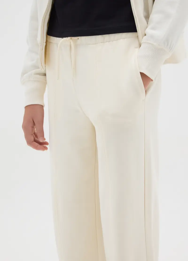 Pantaloni Da Ragazza In Puro Cotone Beige Regular Fit, Bambina, Beige miniatura 2